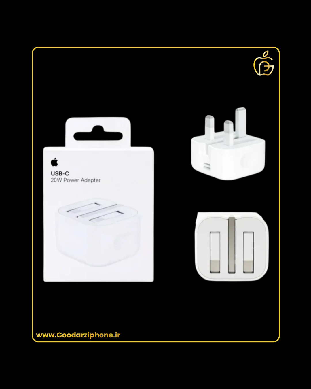 کله گی شارژر دیواری اپل 20 وات اورجینال USB C Adapter 20W