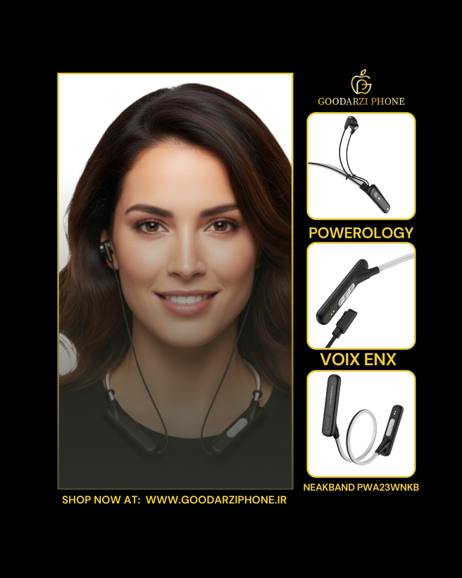 هندزفری گردنی پاورولوژی مدل Powerology VOIX ENC Neckband PWA23WNKB