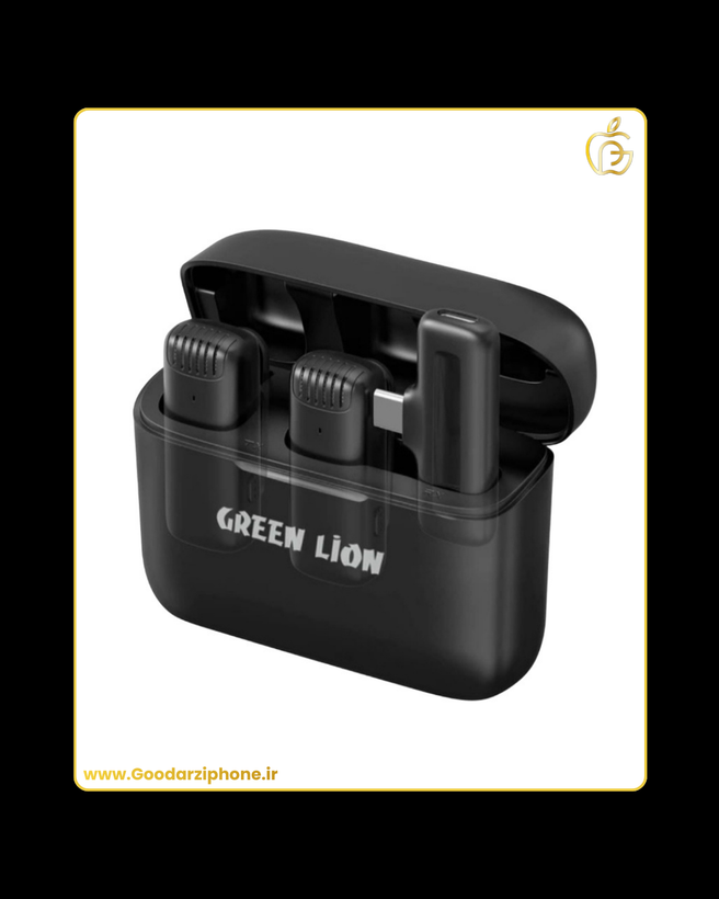 میکروفون بی سیم دووکاست تایپ سی گرین لاین مدل Green Lion GN2WMICTYCBK