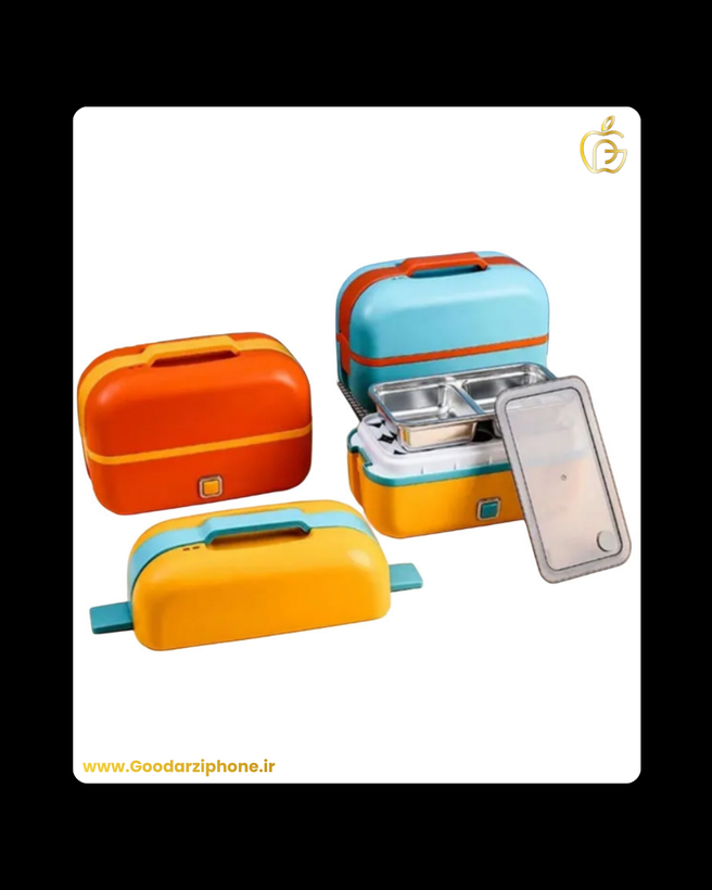 ظرف غذای برقی دو طبقه به همراه تخم مرغ آبپزکن با گنجایش 1.1 لیتر