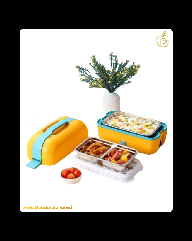 ظرف غذای برقی دو طبقه به همراه تخم مرغ آبپزکن با گنجایش 1.1 لیتر