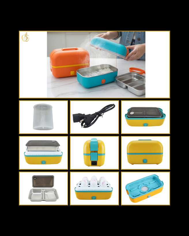 ظرف غذای برقی دو طبقه به همراه تخم مرغ آبپزکن با گنجایش 1.1 لیتر