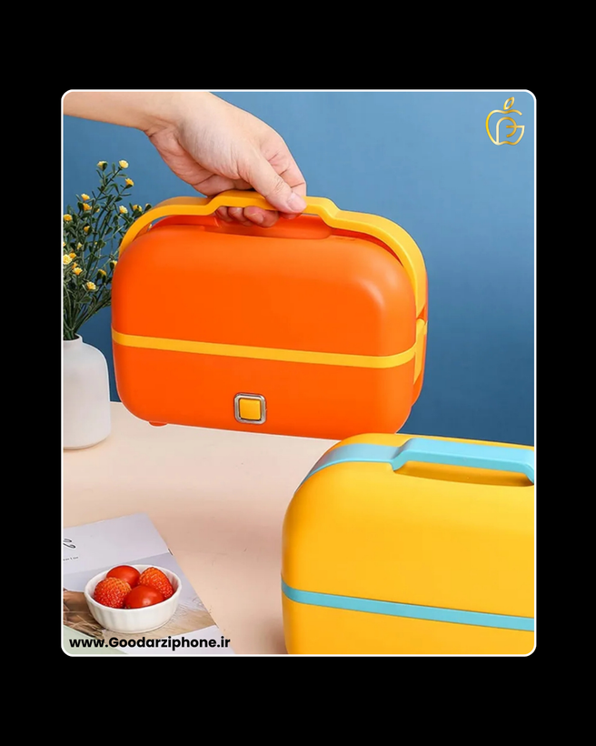 ظرف غذای برقی دو طبقه به همراه تخم مرغ آبپزکن با گنجایش 1.1 لیتر