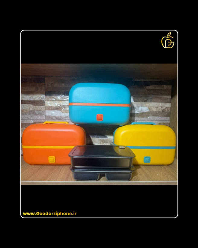 ظرف غذای برقی دو طبقه به همراه تخم مرغ آبپزکن با گنجایش 1.1 لیتر