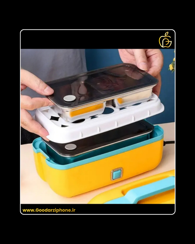 ظرف غذای برقی دو طبقه به همراه تخم مرغ آبپزکن با گنجایش 1.1 لیتر