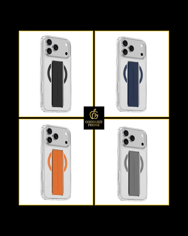 قاب شفاف اورجینال و دستگیره دار مدل Green Lion MagSafe Grip Case for iPhone 17 Pro/Pro Max