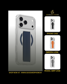 قاب شفاف اورجینال و دستگیره دار مدل Green Lion MagSafe Grip Case for iPhone 17 Pro/Pro Max