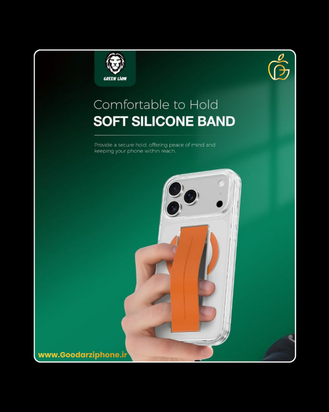 قاب شفاف اورجینال و دستگیره دار مدل Green Lion MagSafe Grip Case for iPhone 17 Pro/Pro Max