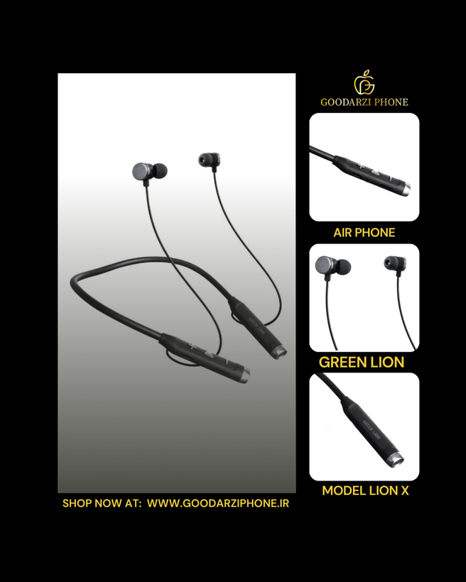 هندزفری بلوتوثی دورگردنی گرین لاین مدل Lion X Neckband Earphone