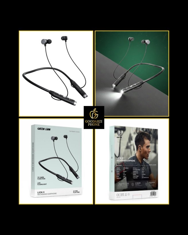 هندزفری بلوتوثی دورگردنی گرین لاین مدل Lion X Neckband Earphone
