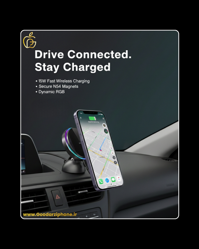 نگهدارنده و شارژر خودرو مگ پرایم گرین لاین Green Magprime Car Charger Holder