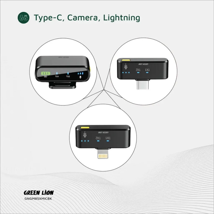 میکروفون بیسیم 3 در1 مدل GM-85X گرین لاین Green Lion GM-85X 3In1 Wireless Microphone